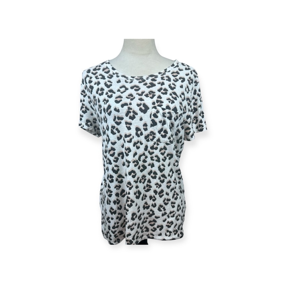 Lucky Brand Leopard Print Top - Black and White